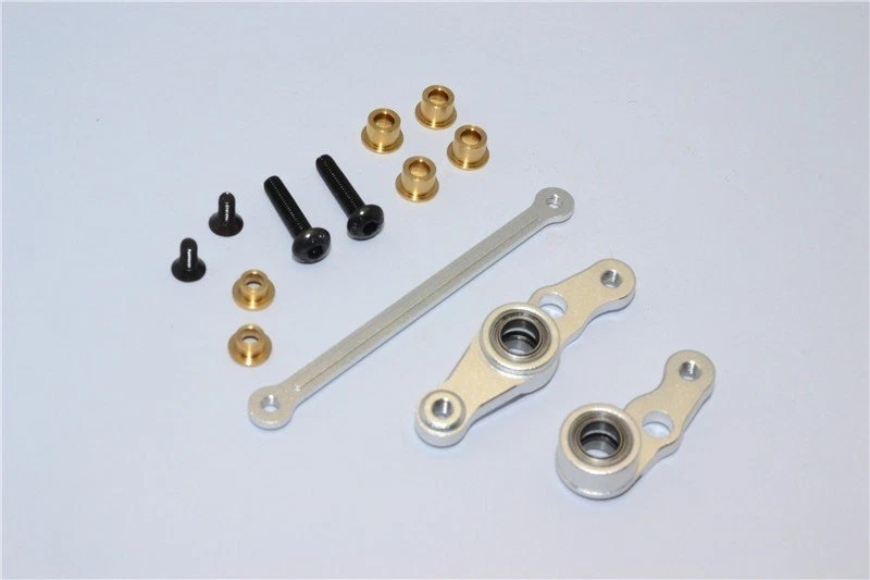 GPM DF1048 Aluminum Steering Assembly(Silver)Set For Tamiya DF01/TA01/TA02 Parts - Image 1 of 1