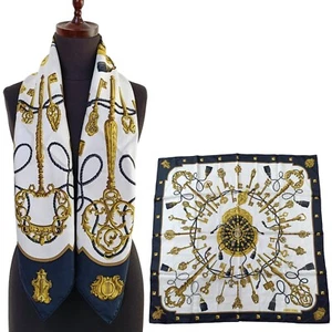 Hermes "LES CLES" Carre 90 Silk 100% Scarf Vintage Rare Cleaned - Picture 1 of 16