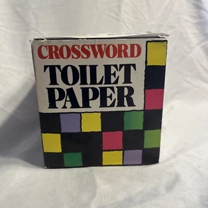 Vintage 1979 Rolle Kreuzworträtsel Puzzle Toilettenpapier Knebel / weißer Elefant Geschenk - Bild 1 von 14