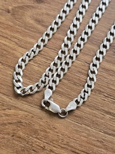 925 Sterling Silber Kubanische Panzerkette 20 Zoll - Bild 1 von 6