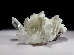 Spruce Claim Clear Quartz Crystal Cluster with Calcite & Brilliant Hidden Pyrite - Picture 1 of 12