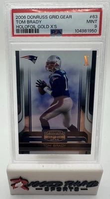 2006 DONRUSS GRIDIRON GEAR TOM BRADY GOLD HOLOFOIL /100 PSA 9! POP 7 HIGHEST HOF — 第 1/2 张图片
