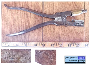 Antiguo⌛Cortador de flecos y orificio de botón de cuero ajustable Compton🛠️Newark NJ - Imagen 1 de 6