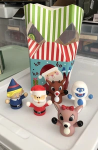 Rudolph The Red Nose Reindeer Figure Puppets Set of 5 - Picture 1 of 6