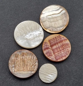 Rustikaler Perlmutt Ösen-Knopf 17-30 mm natürliche Oberfläche / MOP Button D9 - Bild 1 von 11