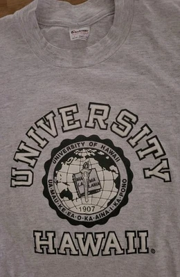 Camiseta De Colección Universidad de Hawaii Logo Escudo Gris L m stedman Super Hi-Cru Foto 1 de 2