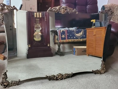Large Wall Hanged Mirror Antique Gold Ornate Frame - Image 1 of 4