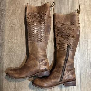 Bed Stu Tall Riding Boots Womens 9 Brown Cambridge Distressed Leather Rustic - Picture 1 of 14