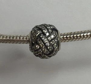 Pandora ALE 925 Sterling Silver & CZ Sparkling Love Knot Charm 791537CZ - Picture 1 of 2