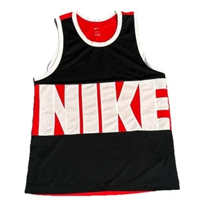 Camiseta sin mangas Nike Dri-FIT para hombre grande negra roja blanca grande con logotipo de NIKE - Imagen 1 de 10