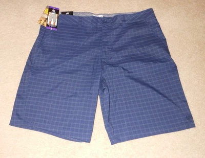 Pantalones Cortos de Caminar Hang Ten Para Hombre Azul Marino Cuadros Elastizados Ligeros Talla 40 Nuevos con Etiquetas Foto 1 de 4