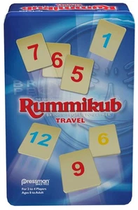 Rummikub in Travel Tin - The Original Rummy Tile Game by Pressman, Blue - Picture 1 of 4