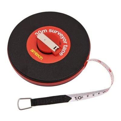30M SURVEYOR TAPE MEASURE BUILDERS METRIC IMPERIAL MEASURING LONG REEL AMTECH