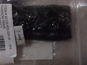 Malla negra con cuentas de plata y ribete plateado en la parte superior e inferior - Imagen 1 de 2