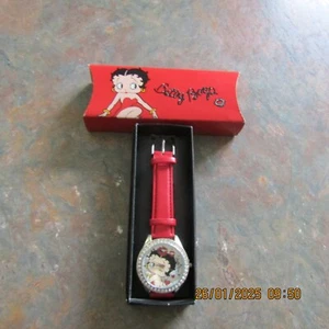 Betty Boop Watch Round Shaped Watch With Red Band NEW - Picture 1 of 8