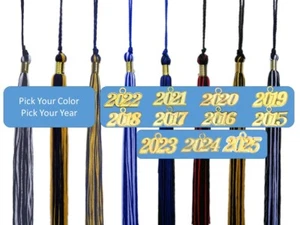 Graduation Tassel 2026 / 2025 / 2024 / 2023 Multi-Color/Gold Charm - Picture 1 of 1