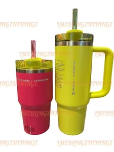 Stanley x Starbucks Mexico 2024 Lemongrass 30oz & Pink 20oz Set ~ Neu mit Etikett ~ US-VERKÄUFER - Bild 1 von 13