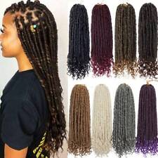 16" Goddess Faux Locs Crochet Braids Hair Extensions Curly Ends Dreadlocks Woman