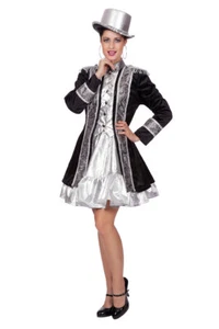 Costume Carnevale Parade Frack donna velluto nero con broccato e spalline KK - Foto 1 di 6
