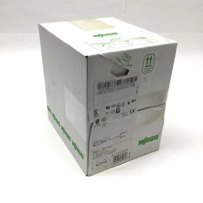 Lot of 200 Wago 261-331 4-Conductor Terminal Blocks, 1-Pole, 500V 24A, Flange - Image 1 of 3