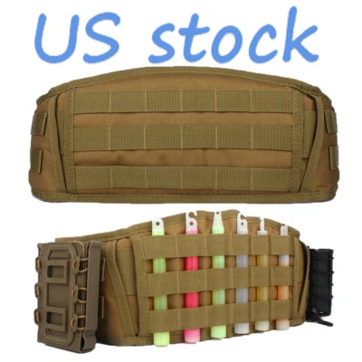 Duty Utility Adjustable Tactical Padded Patrol Molle Battle Outer Belt Pouch - Image 1 of 4