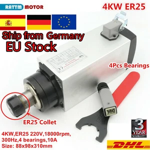 4kw CNC Square Spindle Motor Air Cooled Milling Engraving Cutting ER25 18000RPM - Imagen 1 de 11