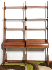 Vintage Bücherregal 2-lagig doppelseitig 60er Jahre MODERNISIERT DESIGN ZUBEHÖR - Bild 1 von 16