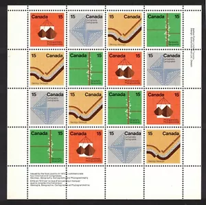 CANADA 1972, EARTH SCIENCES PERF 12. MINIATURE PANE OF 16. SCOTT 585B GT2 - Picture 1 of 2
