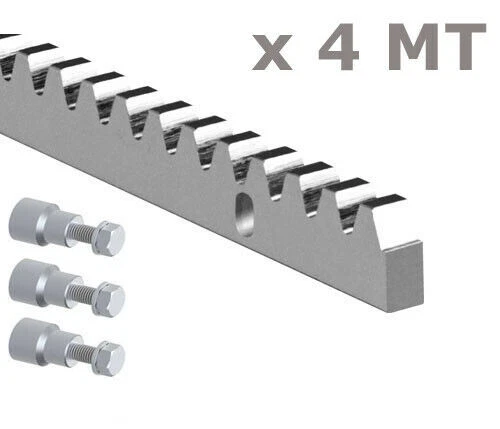 DIEFFEMATIC KIT CREMAGLIERA 30X12 4 MT M4 IN ACCIAIO ZINCATA ZINCATO X CANCELLO SCORREVOLE