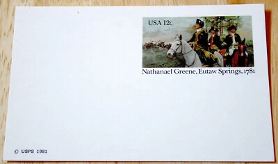 Scott #UX90 --- Nathanael Green, Eutaw Springs, 1781 - Image 1 of 2