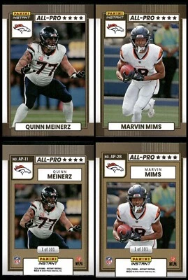 (2) 2024 Panini Instant Quinn Meinerz/Marvin Mims ALL-PRO 1/101 Broncos #11 #28 - Image 1 of 4
