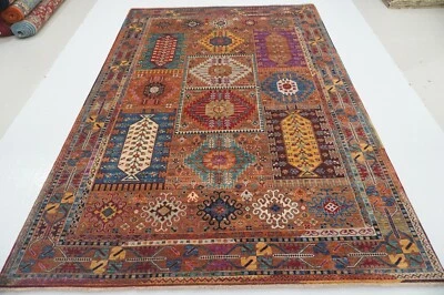 7 x 10 ft Brown Samarkand Afghan Hand Knotted Wool Transitional Area Rug - Image 1 of 4