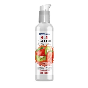 Swiss Navy 4in1 Strawberry-Kiwi Pleasures Gleitmittel * Gleitmittel auf Wasserbasis zum Einnehmen 4 Oz. - Bild 1 von 2