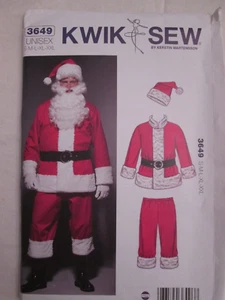 Kwik Sew 3649 Santa Claus Suit Costume Pattern S-XXL Christmas St. Nick UC FF - Picture 1 of 2