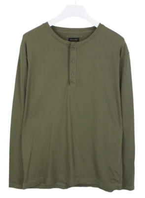 Camiseta Massimo Dutti Hombre XL Elástica Medio Botón Cuello Pullover Manga Larga Foto 1 de 4