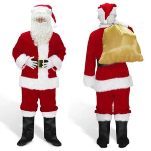 Santa Claus Costume Adult Suit Christmas Outfit Fancy Dress - Picture 1 of 5