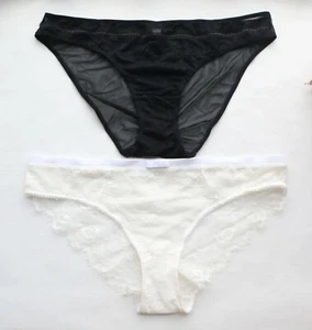 2PCS Women Sexy Briefs Floral Mesh Underwear High cut Bikini knickers Panties M - Picture 1 of 9