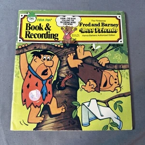 VINTAGE PETER PAN RECORD & BOOK FRED AND BARNEY BEST FRIENDS 7" 45 RPM 1976 - Picture 1 of 11