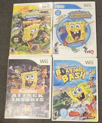 4 SpongeBob Games Nintendo Wii Lot - Image 1 of 4