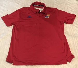 Kansas Jayhawks Poloshirt Herren Large Adidas rot NCAA neu mit Etikett $ 75 - Bild 1 von 8