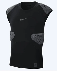 NIKE Pro Hyperstrong Compression 4 Pad BLACK Football Top Shirt Mens Sz S M - Picture 1 of 9