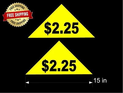 SODA VENDING MACHINE (2) LARGE YELLOW $2.25 PRICE DECALS / Free Ship! - Image 1 of 4