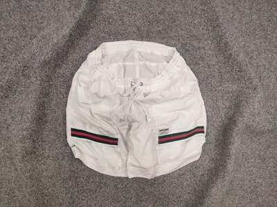 Vintage 80's Gucci Logo White Faded Cotton Pocket Shorts - Image 1 of 4