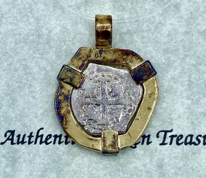 1622 echt versunkene Schatzgaleone Silber Nuestra Senora de Atocha Anhänger - Bild 1 von 7