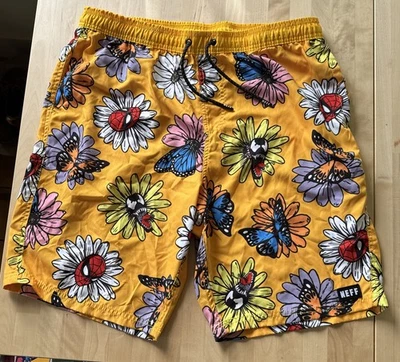 NEFF MARVEL VENOM Spiderman Swim Trunks Size XL Adult Yellow Board Shorts - Image 1 of 4