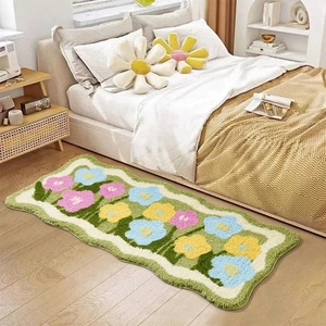 Bunte Niedliche Blumen Badezimmer Küche Läufer Teppiche 2’x4,3’ Rutschfest Waschbar, ... - Bild 1 von 7