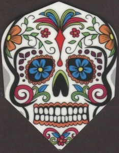 SUGAR SKULL Dart Flights: 3 per set - Picture 1 of 4