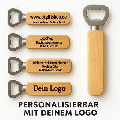 Flaschenöffner Werbegeschenk – Lasergravur mit Firmenlogo oder Wunschtext - Bild 1 von 4