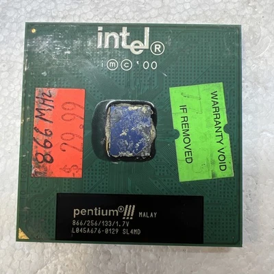 Socket 370 CPU - Intel Pentium III 866 - 866MHz - SL4MD - Coppermine - TESTED - Image 1 of 2