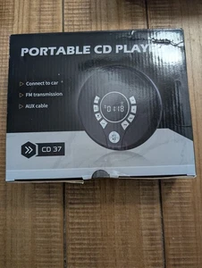 Reproductor de CD portátil batería recargable AUX USB FM altavoces dobles con retroiluminación - Imagen 1 de 3